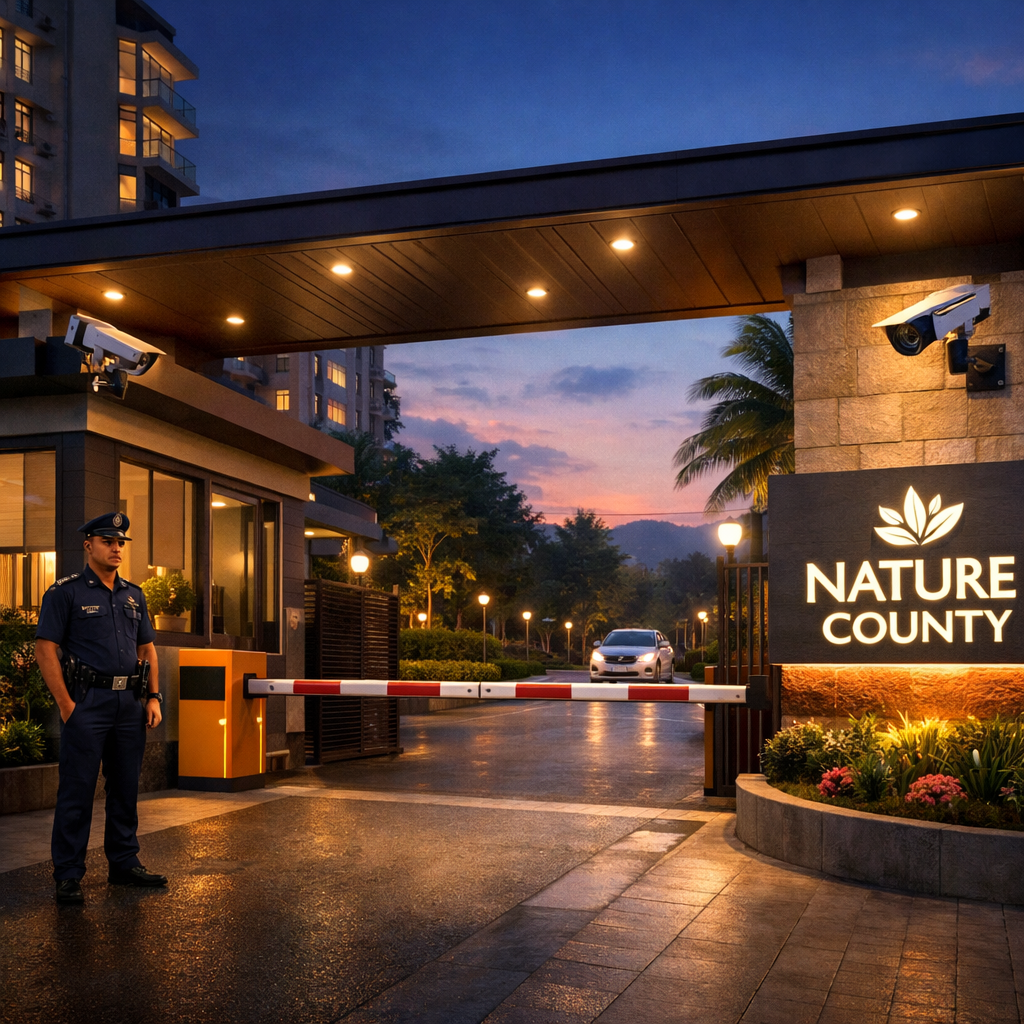 Security gate at Nature County entrance.